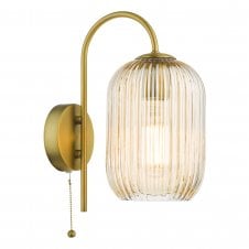IDRA Wall Light | Aged Bronze & Champagne Ribbed Glass