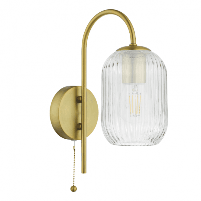 IDRA Wall Light | Aged Bronze & Clear Ribbed Class Shade