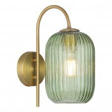 IDRA Wall Light finished in Aged Bronze & Green Ribbed Glass