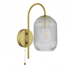 Wall Light | Aged Bronze & Smoked Ribbed Glass