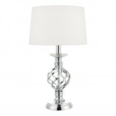 polished chrome twirl cage touch lamp with shade