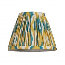 yellow and jade ikat pattern lampshade