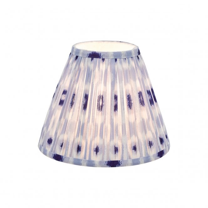 Ikat Blue and White Cotton Tapered Drum Shade 25cm