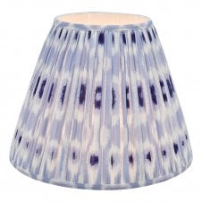 blue and white cotton drum shade