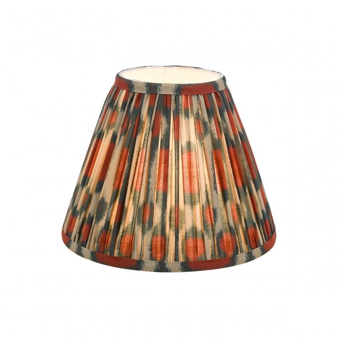Ikat Red and Green Cotton Tapered Drum Shade 25cm