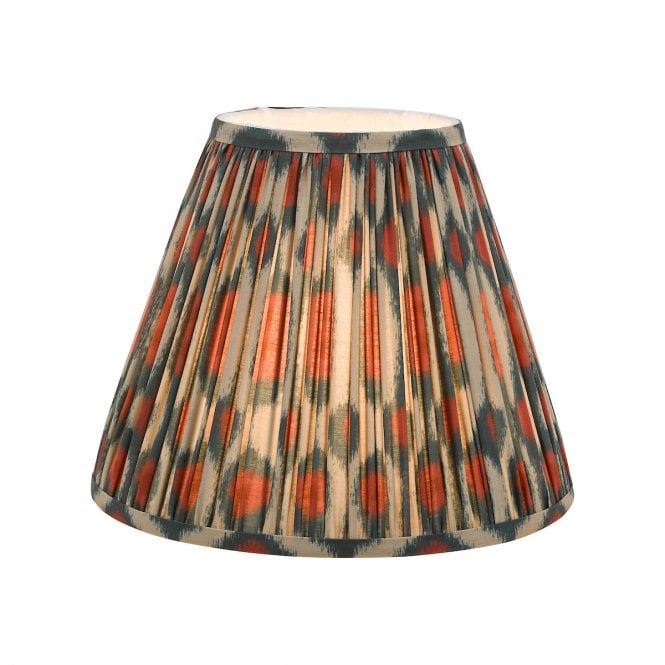 Ikat Red and Green Cotton Tapered drum Shade 30cm