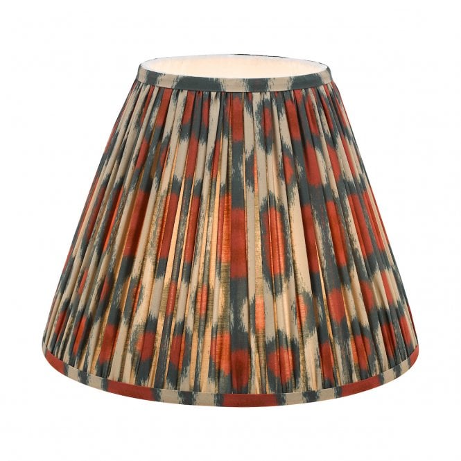 Ikat Red and Green Cotton Tapered Drum Shade 35cm
