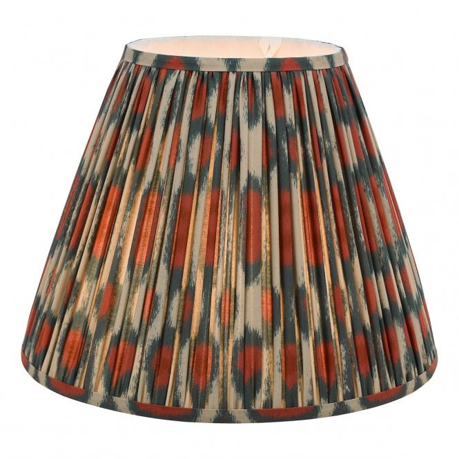 Ikat Red and Green Cotton Tapered Drum Shade 40cm