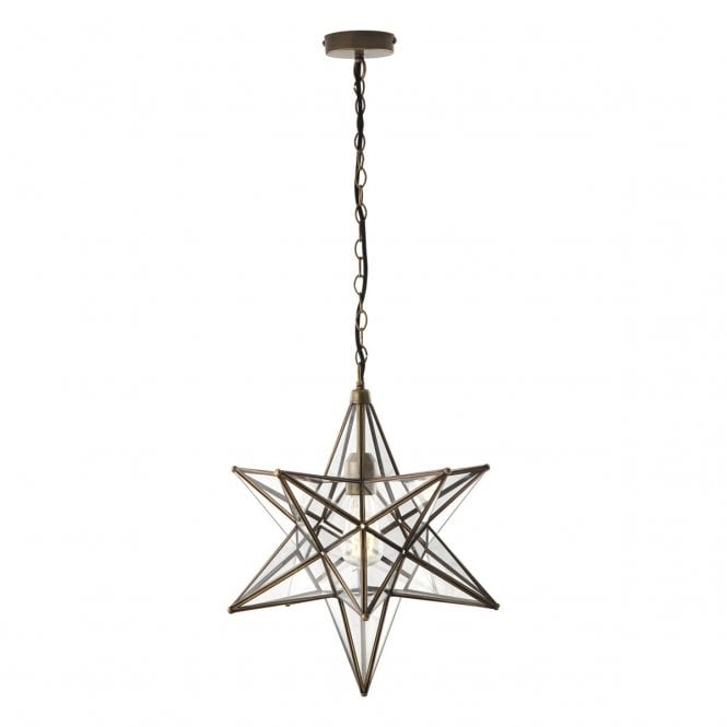 ILARIO Pendant Large Antique Brass & Glass