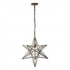 ILARIO Pendant Large Antique Brass & Glass