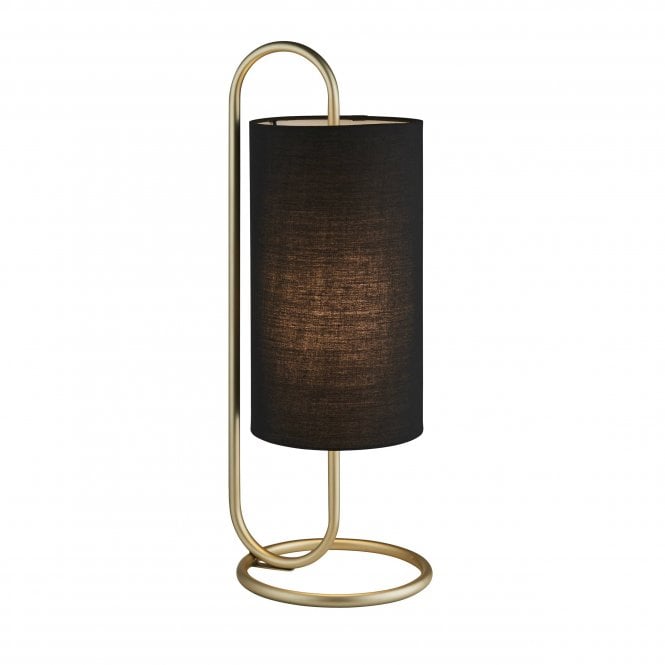 ILLUSION Table Lamp in Antique Brass with Black Shade