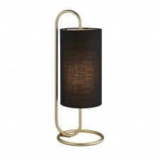 ILLUSION Table Lamp in Antique Brass with Black Shade