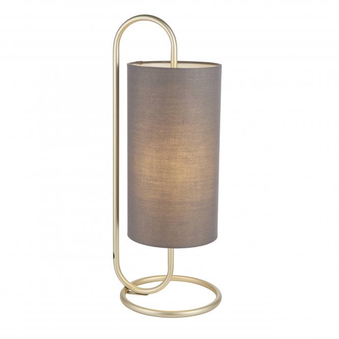 ILLUSION Table Lamp in Antique Brass with Grey Shade