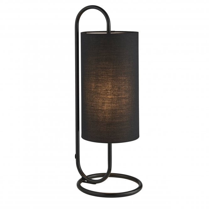 ILLUSION Table Lamp in Matt Black with Black Shade
