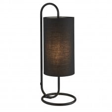 ILLUSION Table Lamp in Matt Black with Black Shade