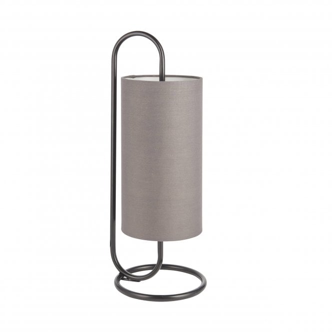 ILLUSION Table Lamp in Matt Black with Grey Shade