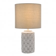 grey ceramic table lamo with grey shade