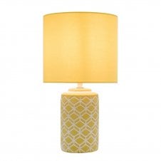 yellow ceramic table lamp with yellow lamp shade