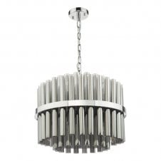 polished chrome and smoked glass ceiling pendant