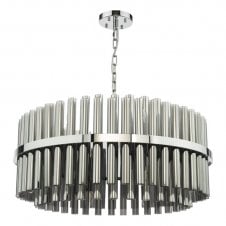 polished chrome and smoked glass ceiling pendant