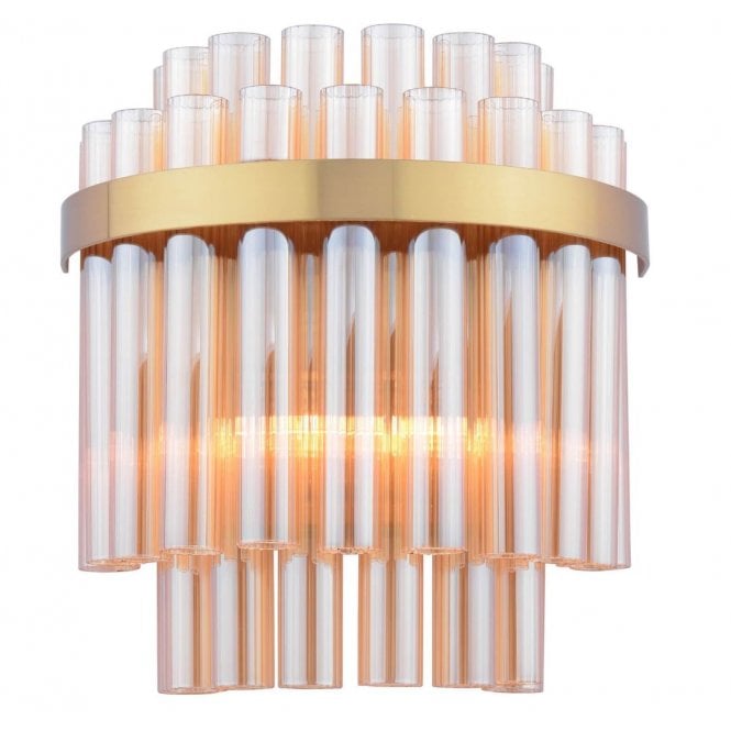 Imani Wall Light in Natural Brass and Champagne Glass