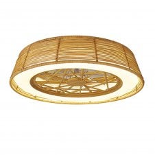 INDONESIA Reversible LED Ceiling Fan | Rattan | Remote Controlled