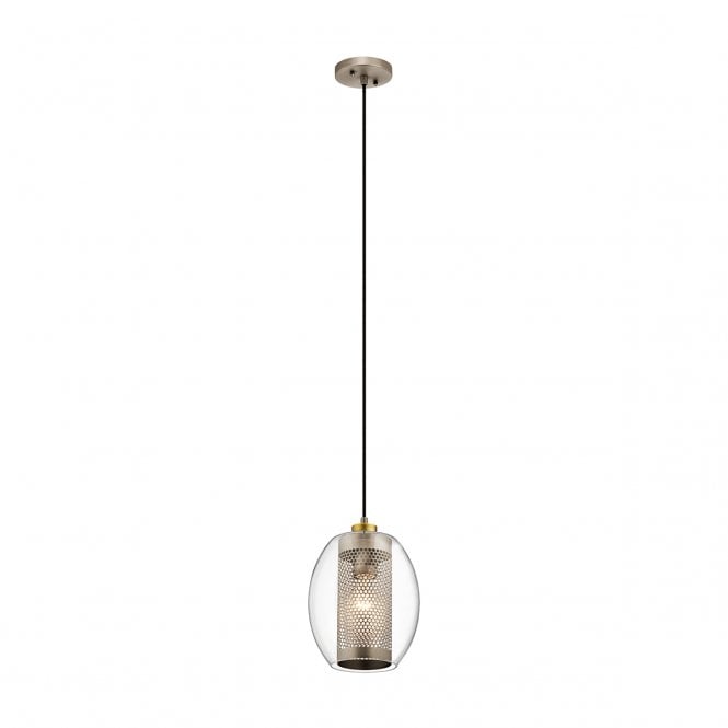 Industrial Style ASHER Mini Pendant In Steel And Glass