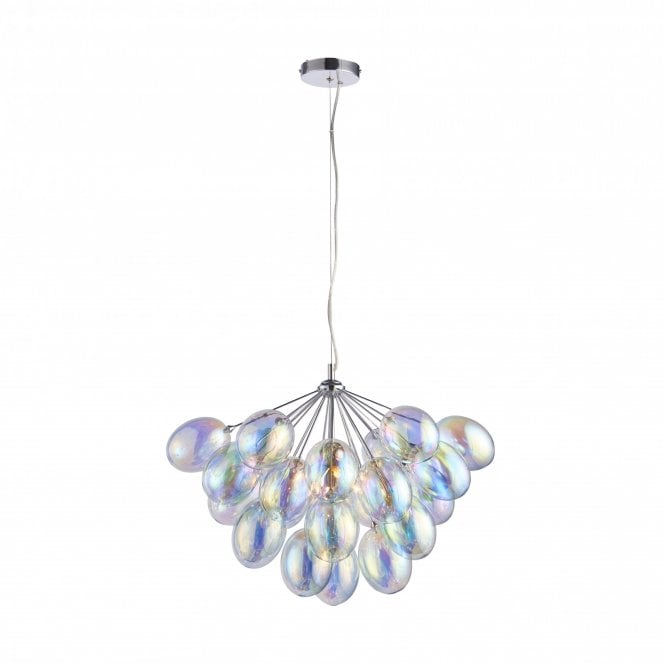 INFINITY 6 light iridescent glass ceiling pendant chandelier