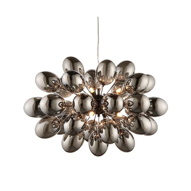 INFINITY 8 light black chrome ceiling pendant cluster