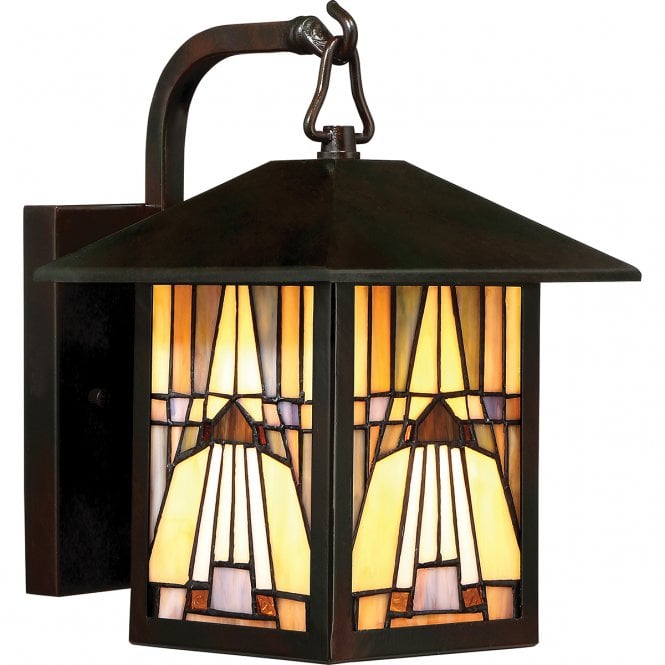 INGLENOOK small art glass outdoor wall lantern