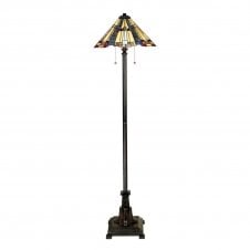 Tiffany floor lamp with bronze base and Art Deco glass shade