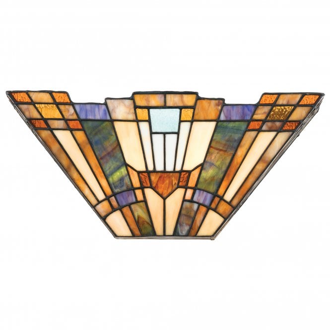 INGLENOOK Tiffany wall washer wall light with Art Deco geometric shade