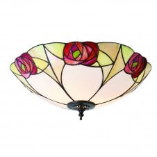 INGRAM Tiffany Art Nouveau flush light for low ceilings