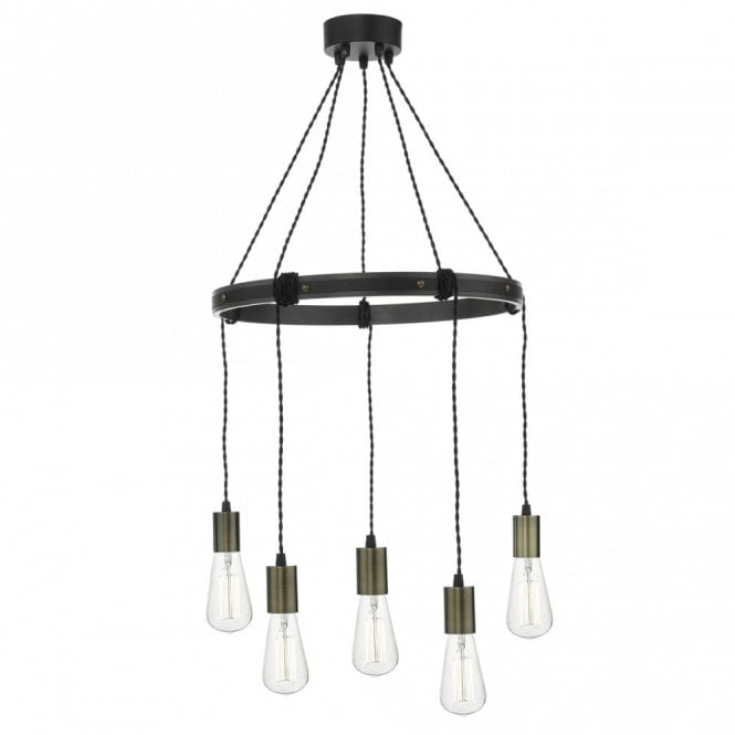 IVAN 5 light rustic cluster ceiling pendant