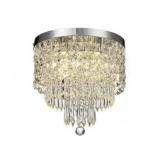 IZZIE 4 light chrome and glass bathroom ceiling light