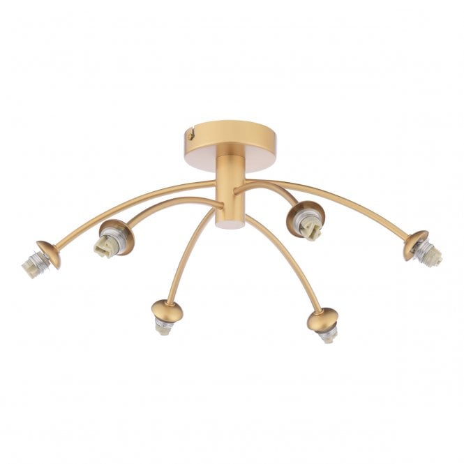 Izzy 6 Light Semi-Flush in Matt Gold (Frame Only)