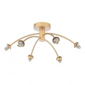 Izzy 6 Light Semi-Flush in Matt Gold (Frame Only)