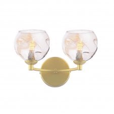 IZZY Double Wall Light Matt Gold with Champagne Organic Glass