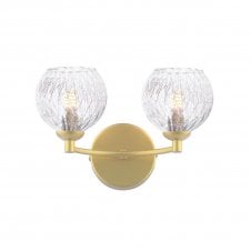 IZZY Double Wall Light Matt Gold with Clear Glass with Inner Wire Detail