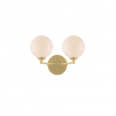 IZZY Double Wall Light Matt Gold with Smoked & Opal Glass Shades