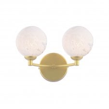 IZZY Double Wall Light Matt Gold with White Confetti Glass Shade