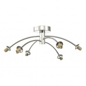 IZZY 6 Light Semi Flush Ceiling Chrome