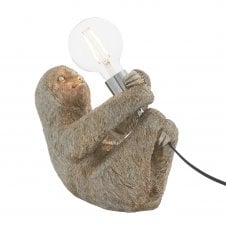 Vintage Silver Sloth Table Lamp