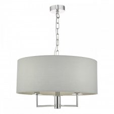 JAMELIA 3 light ceiling pendant with grey drum shade