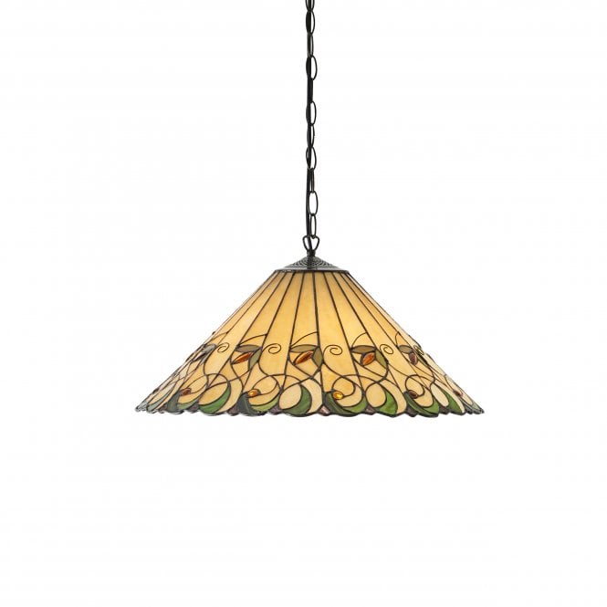 JAMELIA Tiffany ceiling pendant in Art Noveau styling (large)