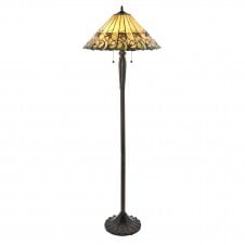 Tiffany Art Nouveau Standard Floor Lamp with Bronze Effect Base