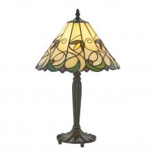 Tiffany Art Nouveau Table Lamp with Bronze Effect Base