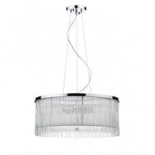 Modern Chrome & Glass Ceiling Pendant
