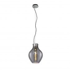 JARDINIERE Medium Light Ceiling Pendant in Polished Chrome with Smoke Shade