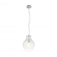 JARDINIERE Medium Round Ceiling Pendant in Polished Chrome with Clear Shade